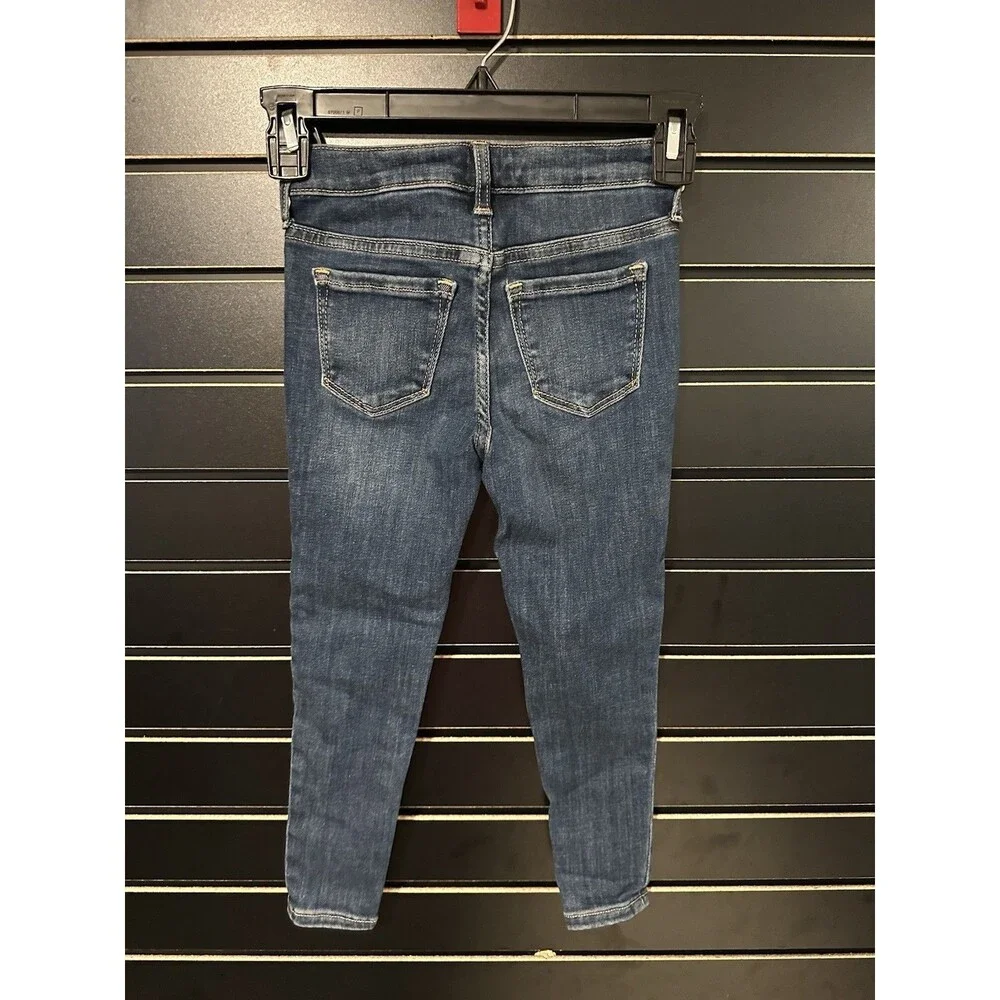 Gap Girls Button Fly Stretch High Rise Jegging Size 5 Adjustable Waist Dark Wash